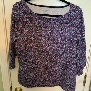 Talbots Blue and Pink Blouse Vibrant and Elegant